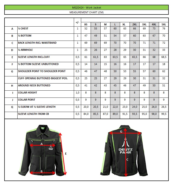 Deutz-Fahr Arbeitsjacke Schwarz-Grün