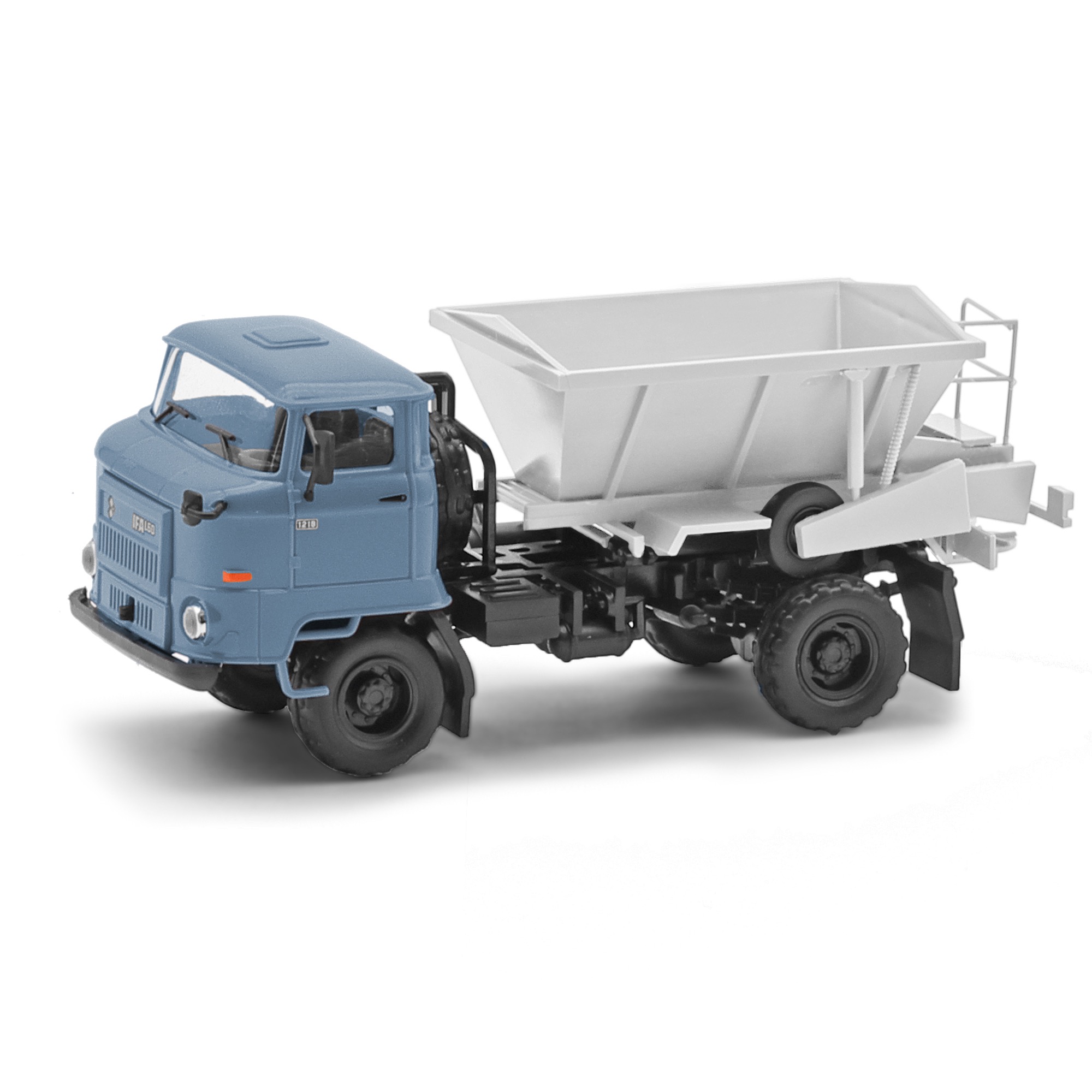 IFA L60 mit LKW Streuaufsatz D 035 Bj. 1988 blau Modell von  1:87