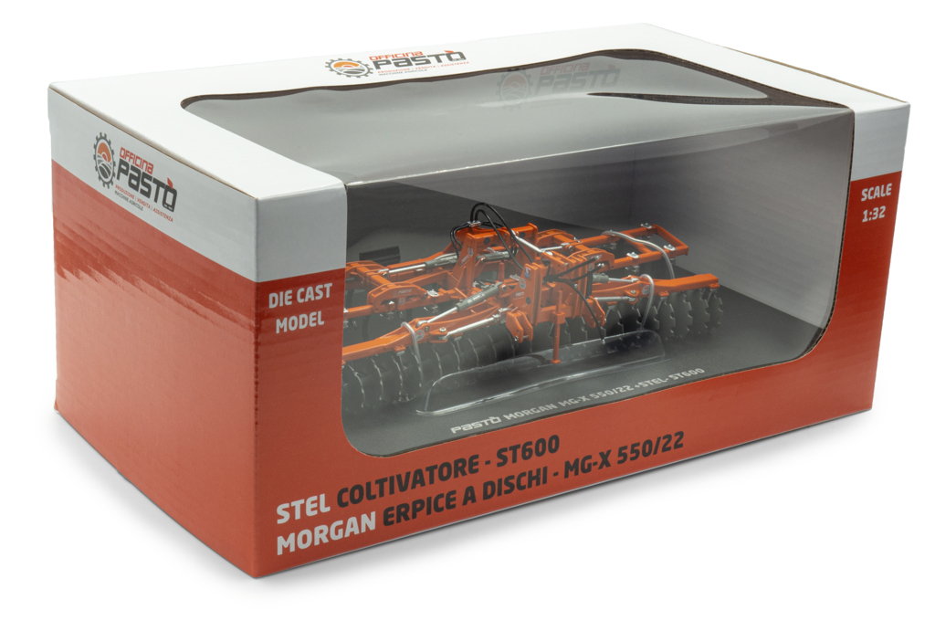 Pasto Morgan MG-X 550/22 Scheibenegge und Stel ST600 Grubber Set Modell von Universal Hobbies 1:32
