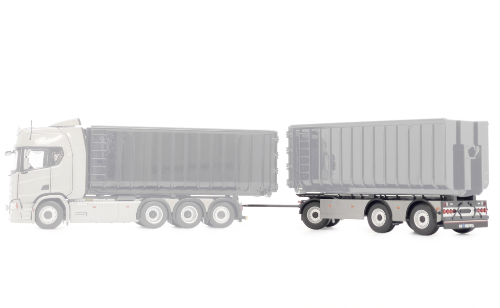 GS Meppel Containertransporter Scania dunkelgrau metallic Modell von MarGe Models 1:32