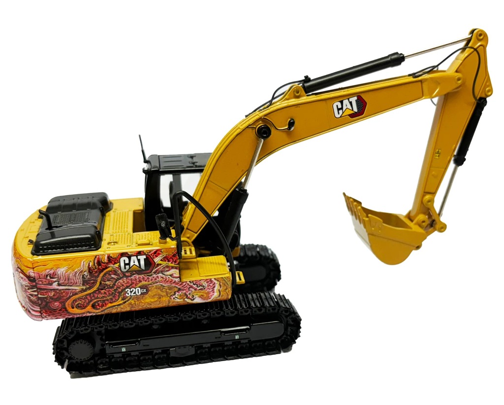 CAT 320 GX Bagger mit Drachendekor Modell von DieCast Masters 1:50