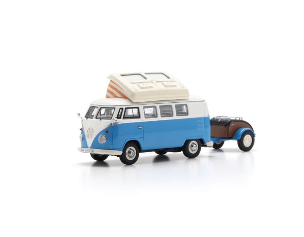 VW T1 Campingbus mit Westfalia Anhänger Modell von Schuco 1:43