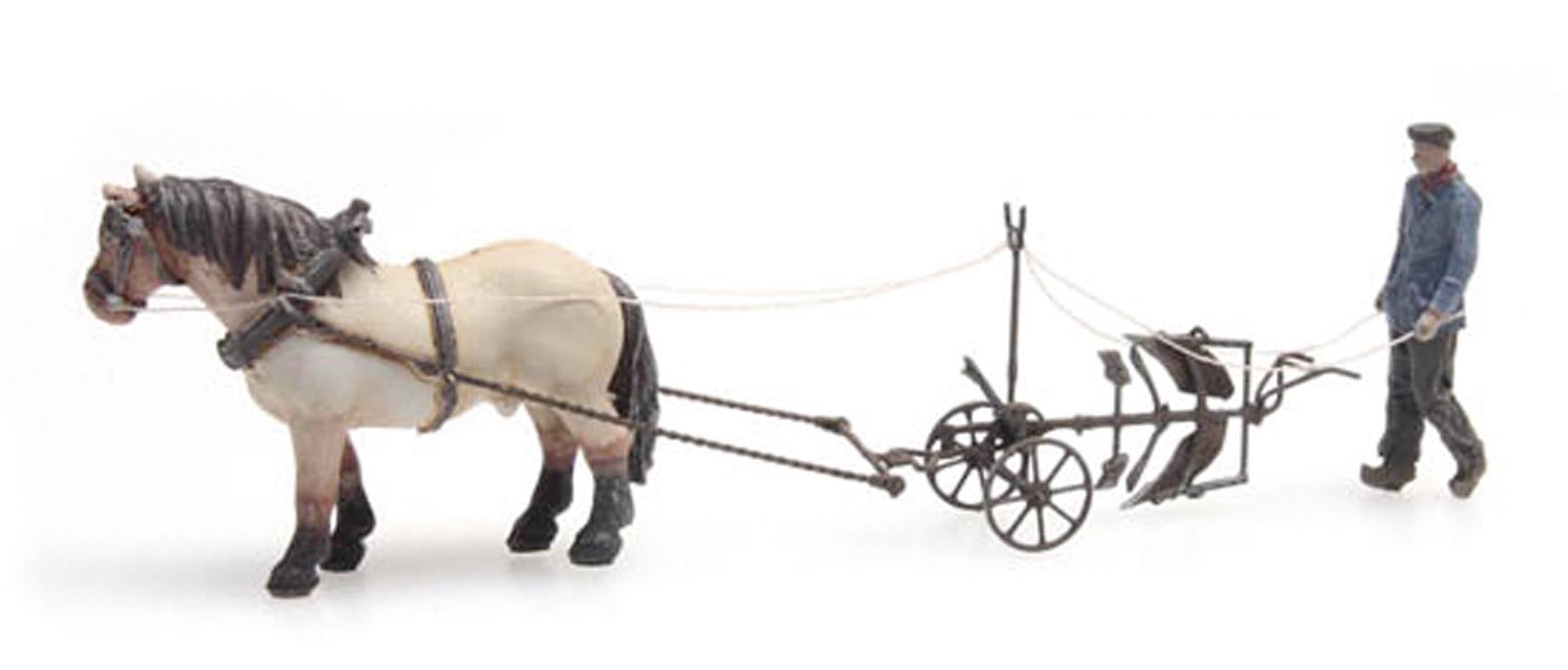 Pferd und Pflug Modell von Artitec 1:87
