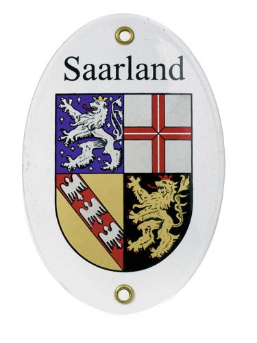 Länderwappen Saarland Emailliertes Schild 15 x 10 cm