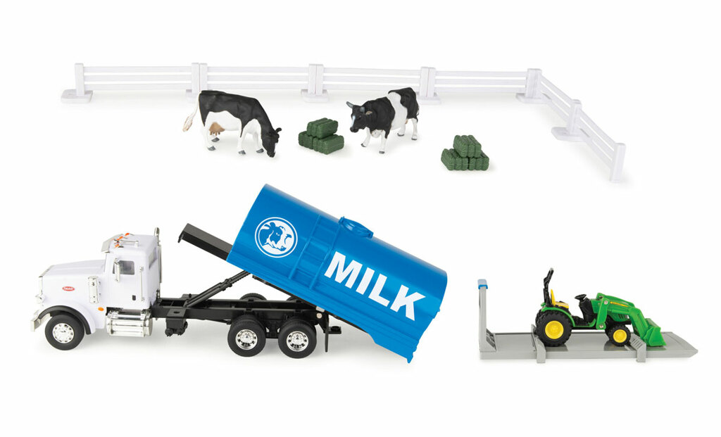 Milchtanker, Pritsche mit John Deere Lader und Zubehör-1