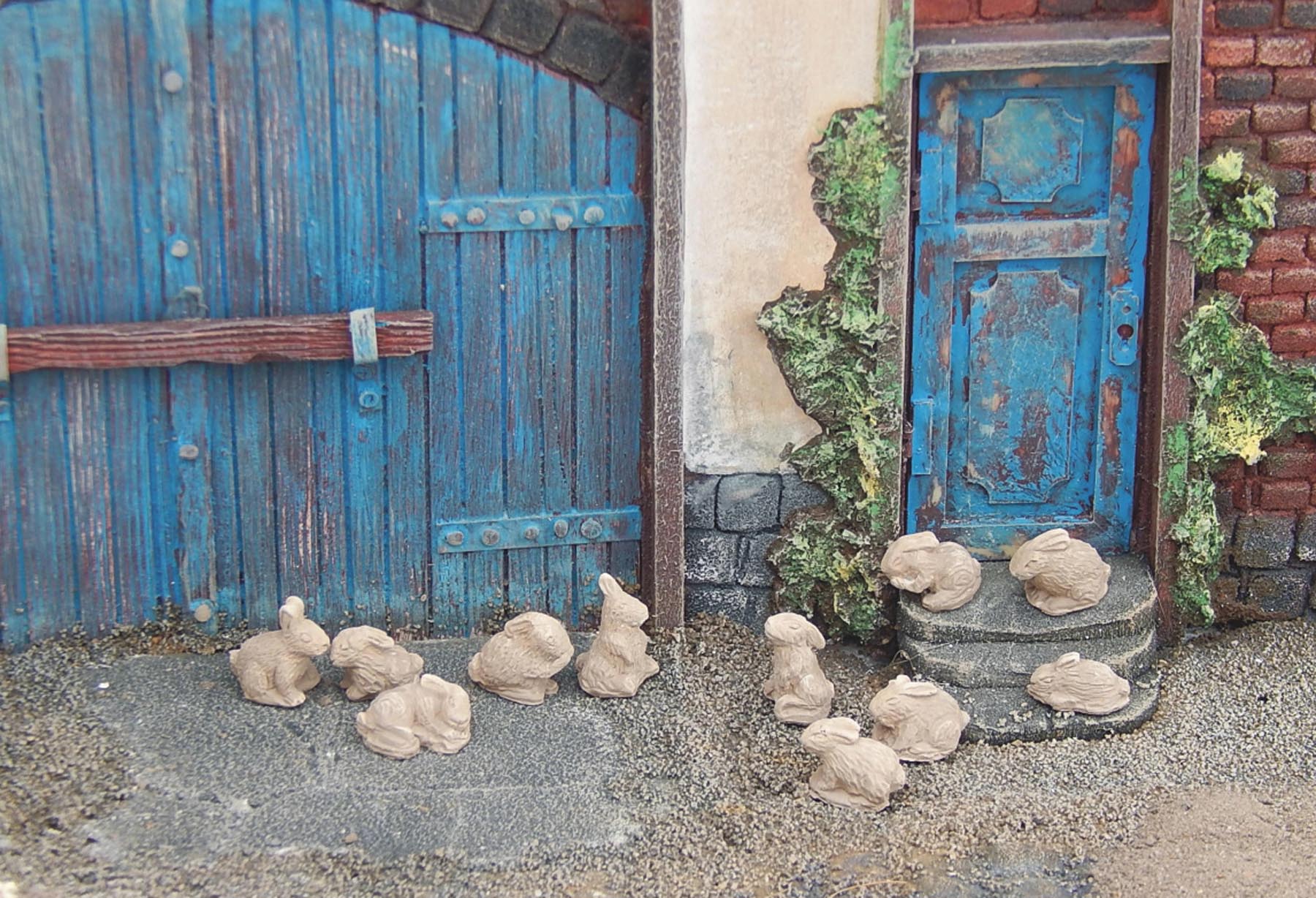 Kaninchen (11 Stck.) Modell von Juweela 1:32