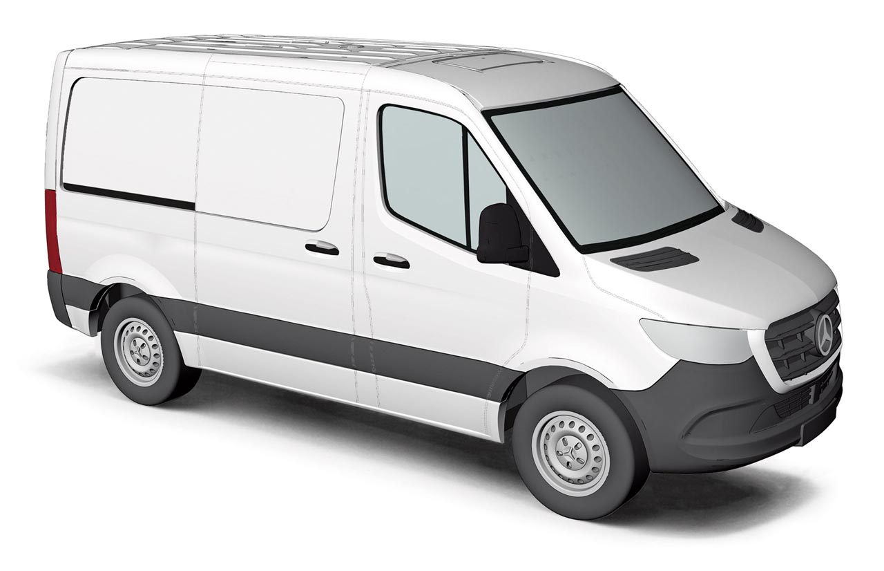 Mercedes-Benz Sprinter 18 Kasten kurz weiß Modell von Busch 1:87