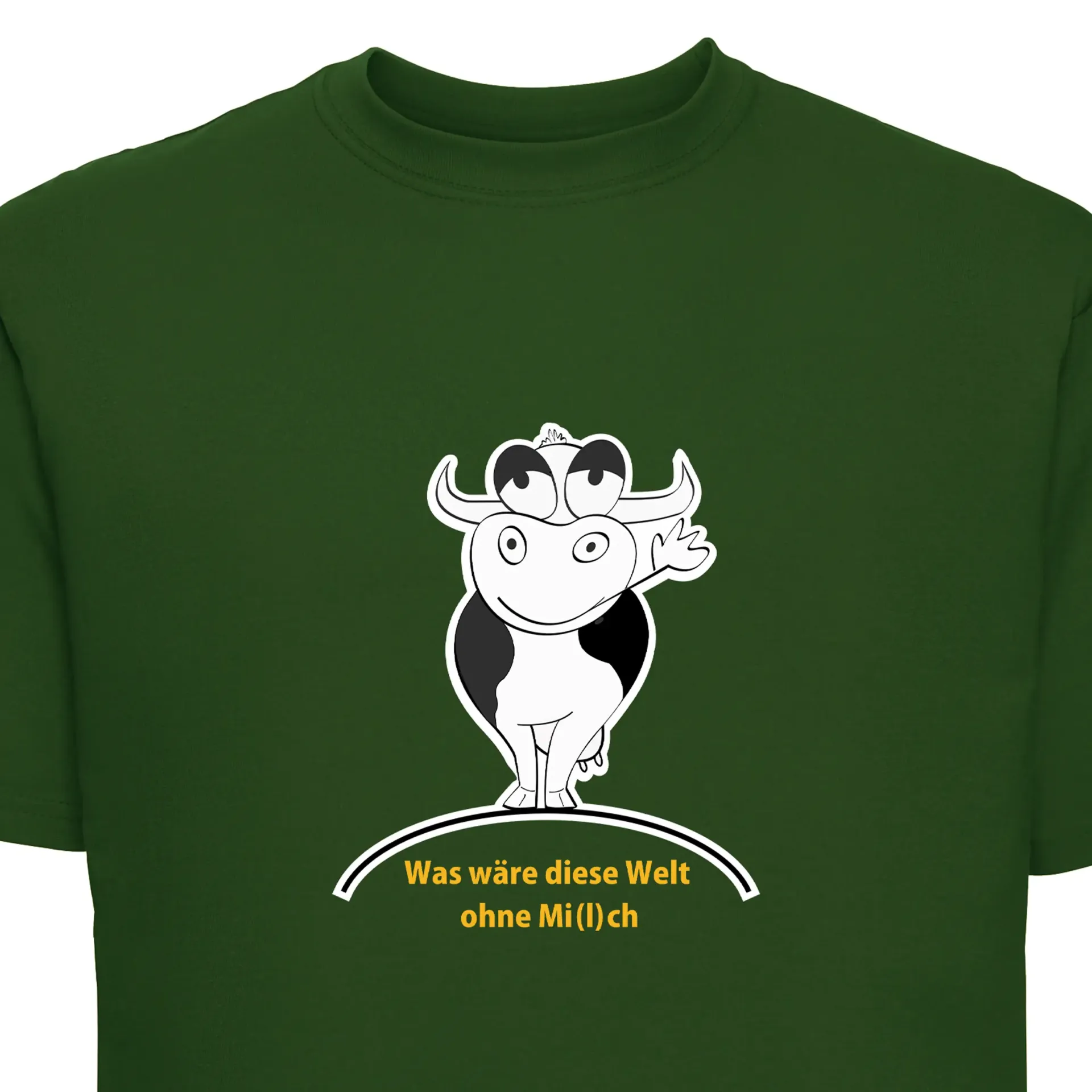 Kinder T-Shirt „Was wäre diese Welt ohne Mi(l)ch“ (grün)