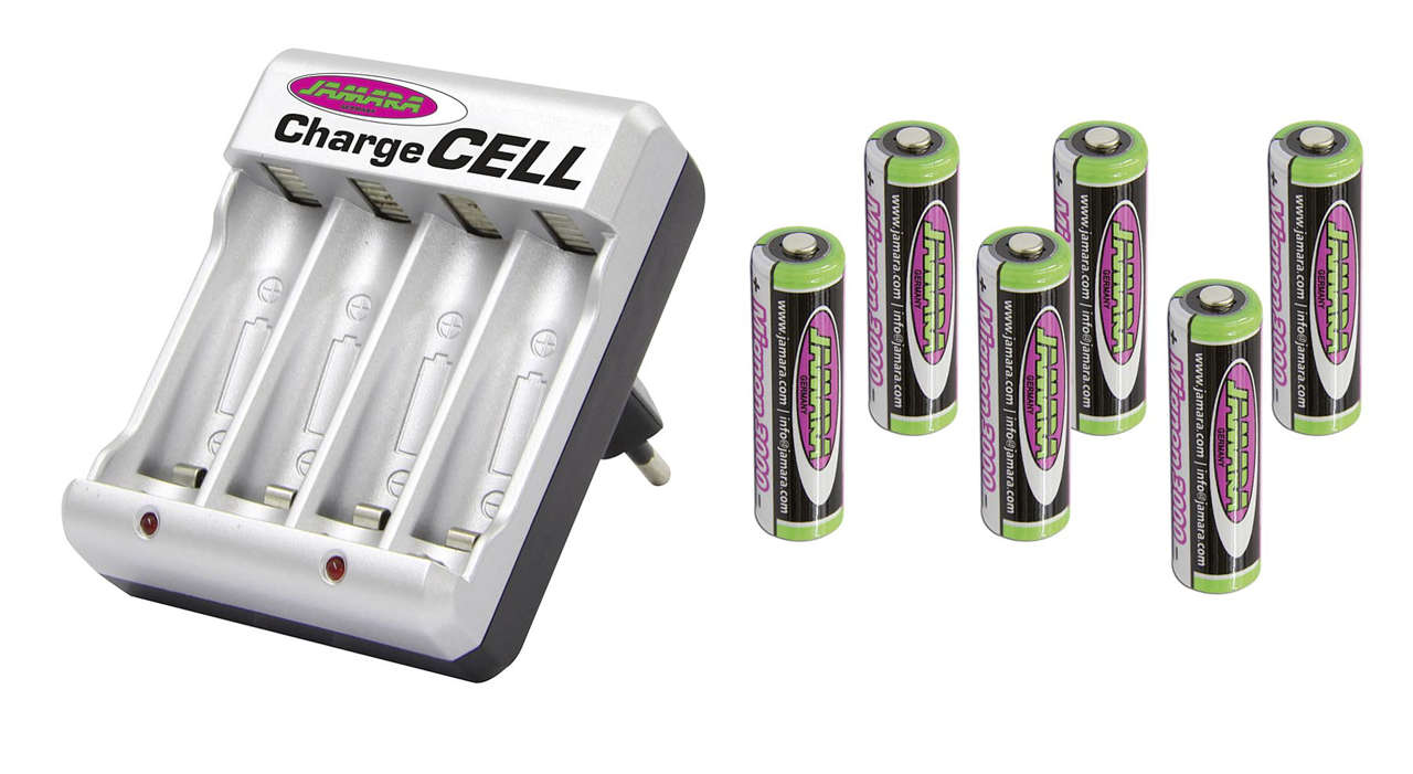 Ladegerät Charge Cell inkl. 6 AA Akku-Batterien Modell von Jamara