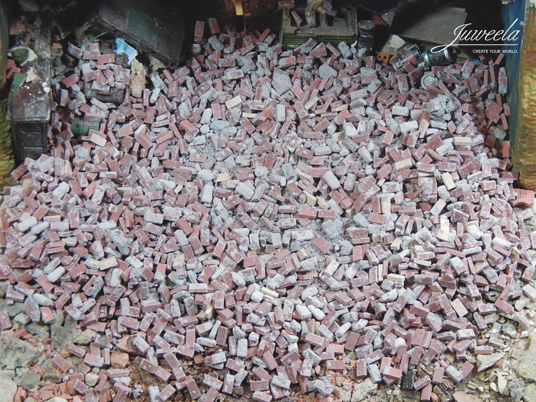 Ziegeltrümmer (rot) mit Mörtelresten Modell von Juweela 1:35