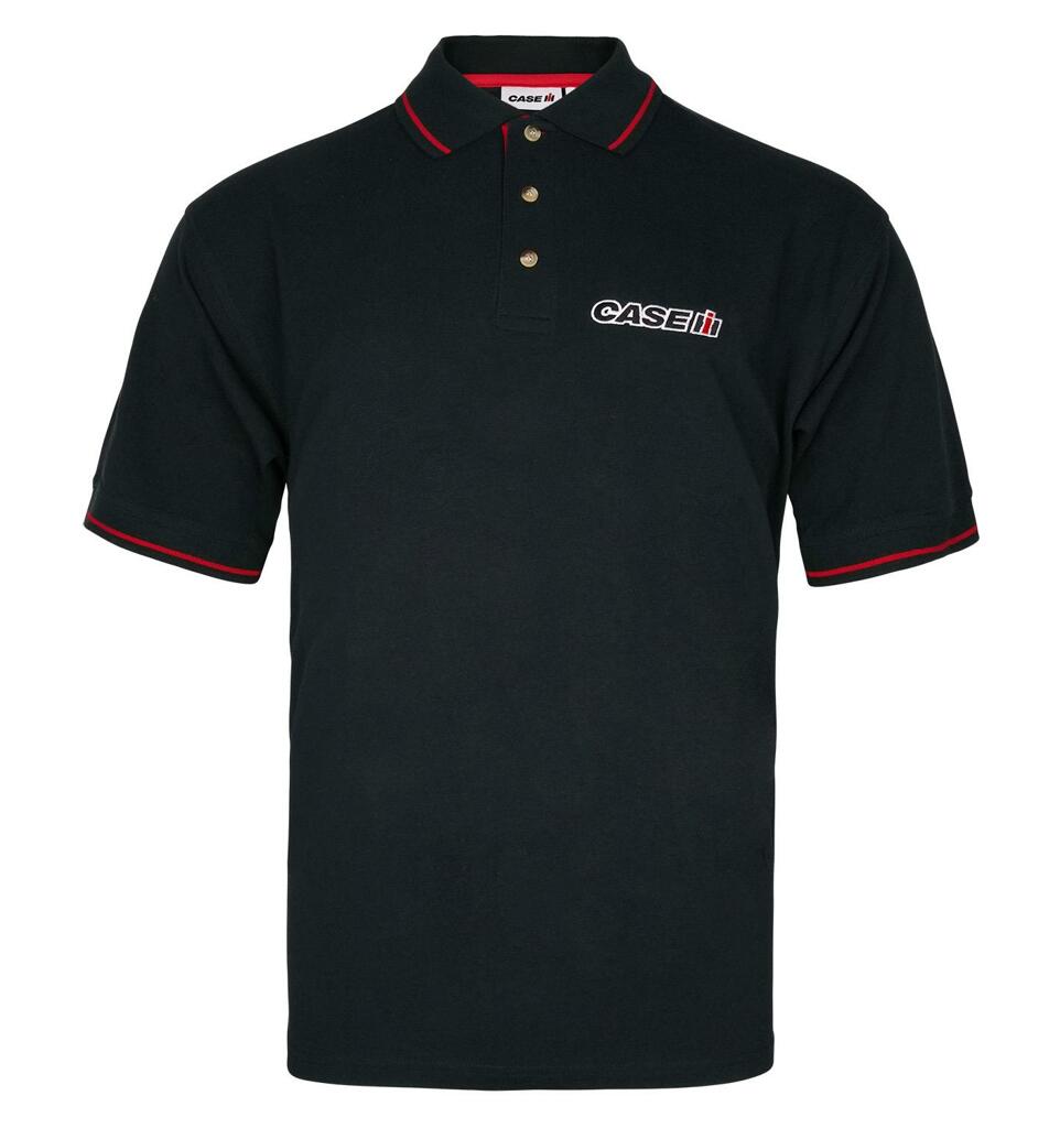 Case IH Kontrast Polo-Shirt schwarz