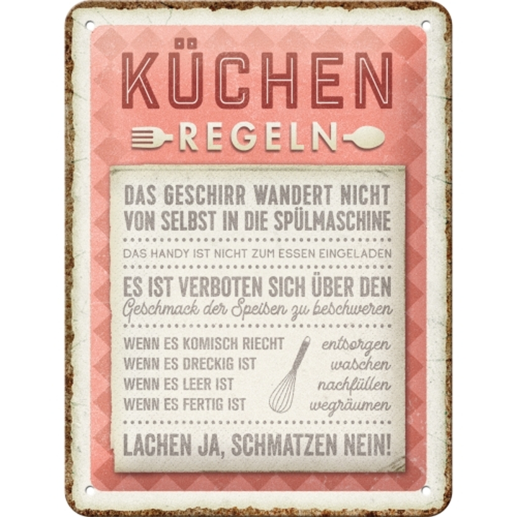 Blechschild Küchen-Regeln-1