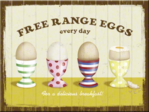 Magnetschild Free Range Eggs