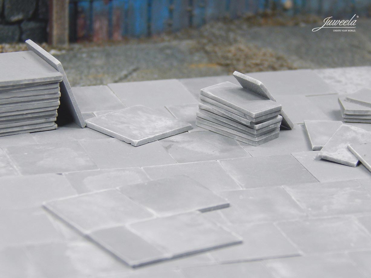 Gehwegplatten dunkelgrau 140 Stck. Modell von Juweela 1:32