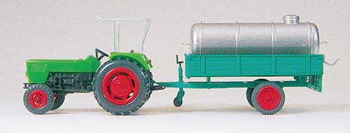Deutz Ackerschlepper D 6206 mit Güllefass auf Einachsanhänger (Fertigmodell) Modell von Preiser 1:87