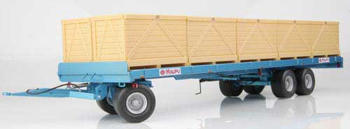 Maupu 1180/200 Plattformanhänger mit 10 Kisten   Modell von Replicagri 1:32