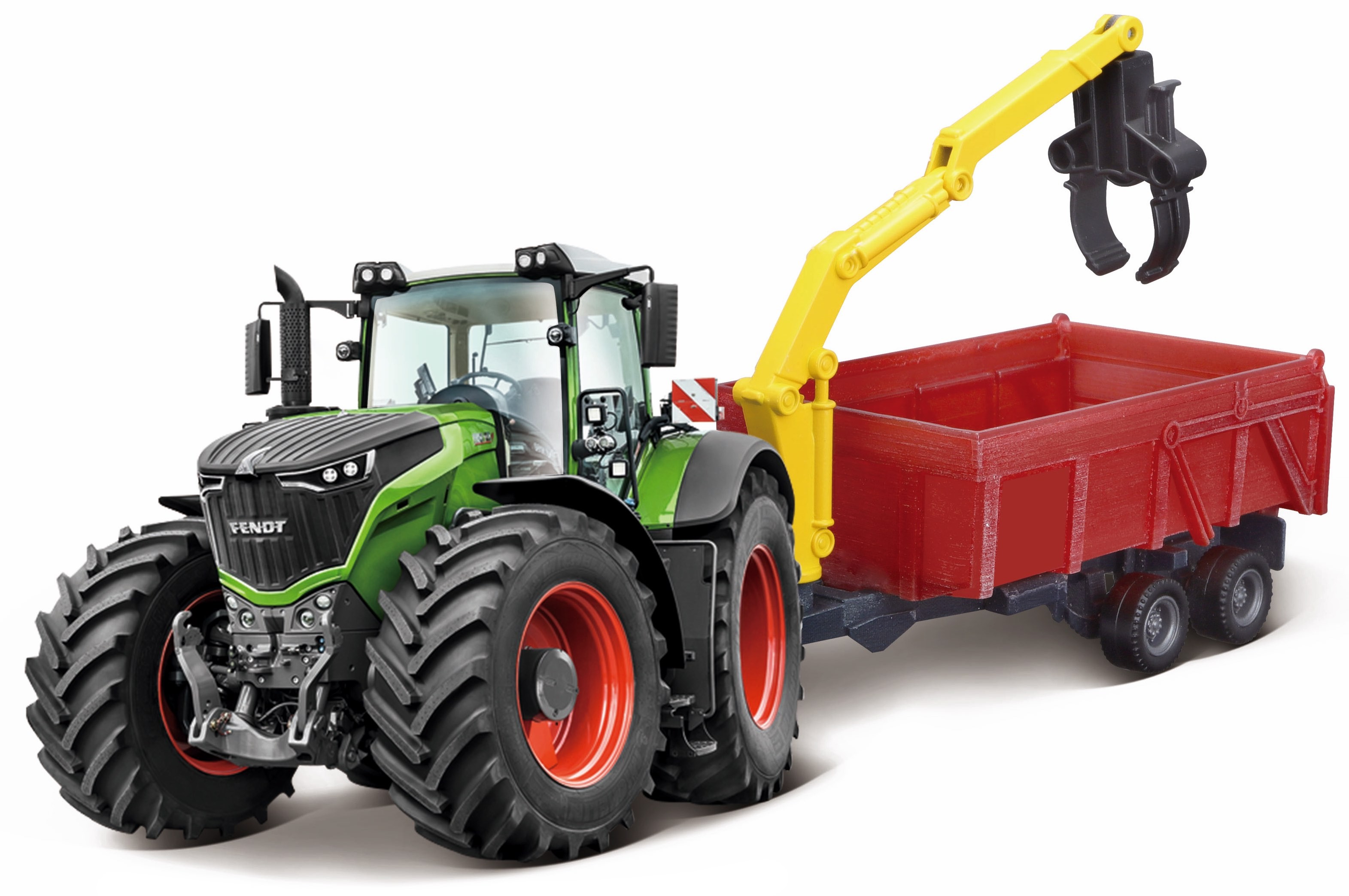 Fendt 1050 Vario Traktor mit Kombi-Anhänger Modell von bburago