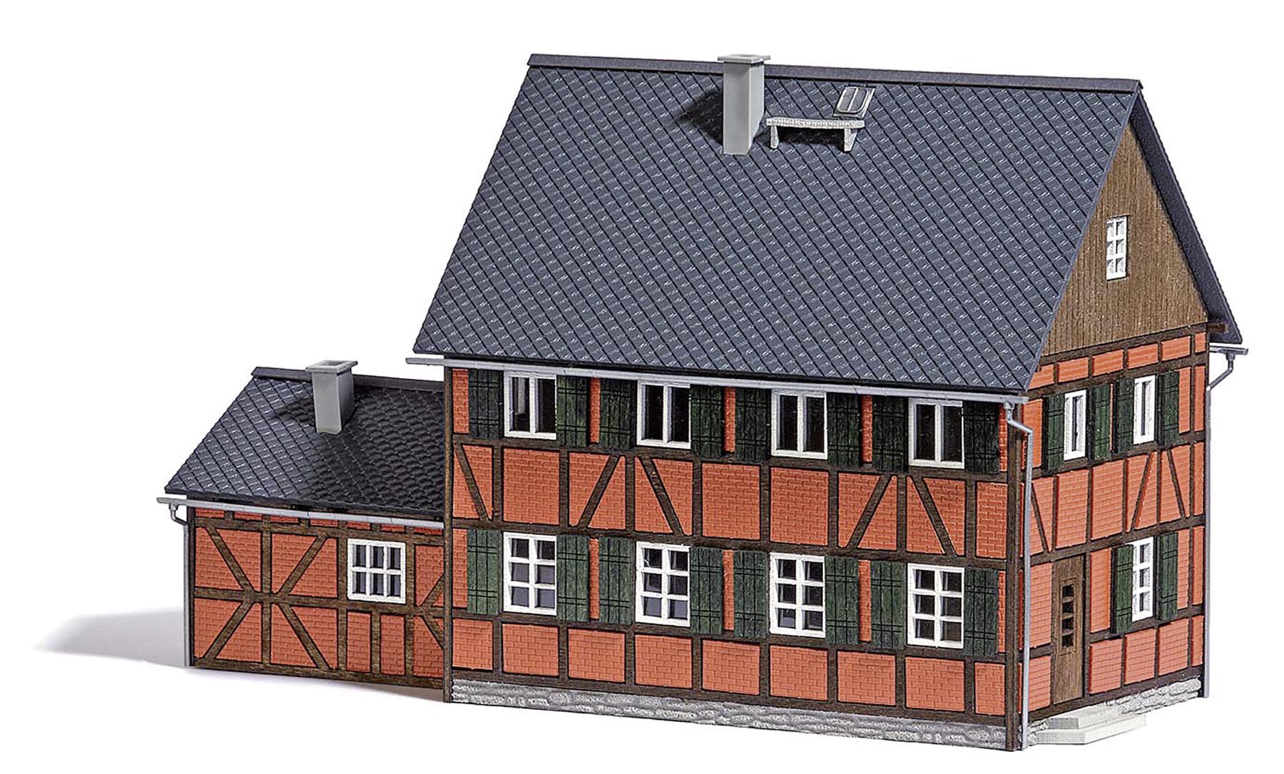 Wohnhaus mit Anbau Bausatz Modell von Busch 1:87
