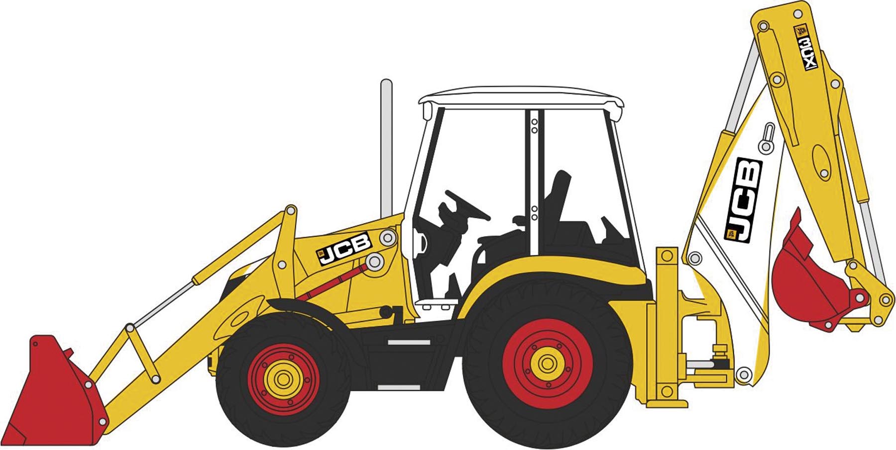 JCB 3CX Eco Baggerlader „70 Jahre JCB“ Modell von Oxford 1:76