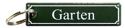 „Garten“ Emaillie-Schlüsselanhänger 8 x 2 cm