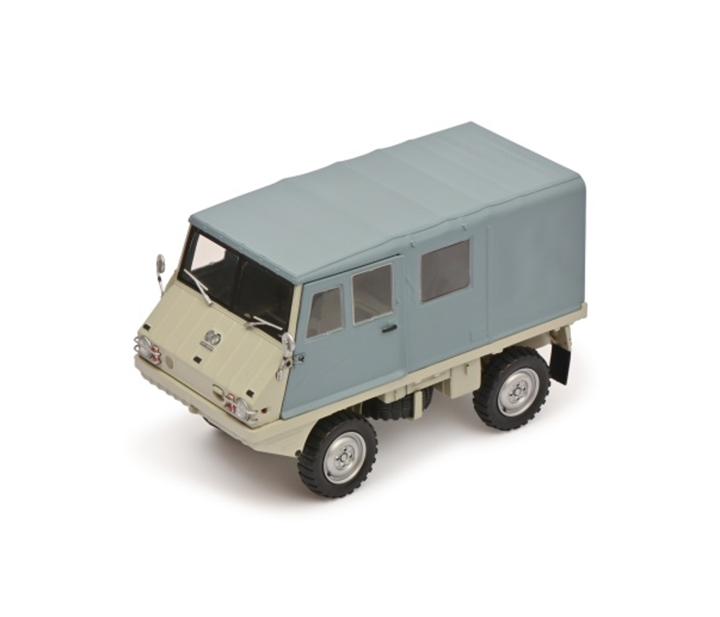 Steyr-Puch Haflinger mit großem Dach Zivil Version grau Modell von Schuco 1:18