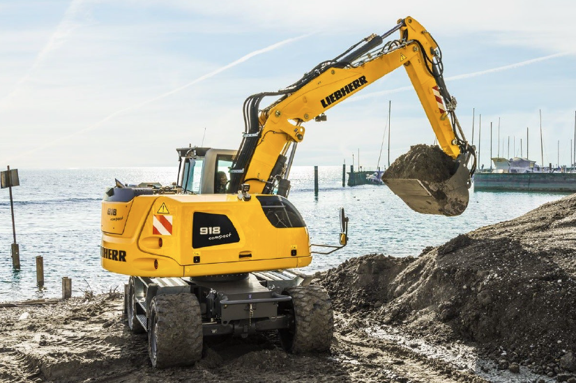 Liebherr A 918 Compact Litronic mit Mitas Reifen Modell von AT Collections 1:32