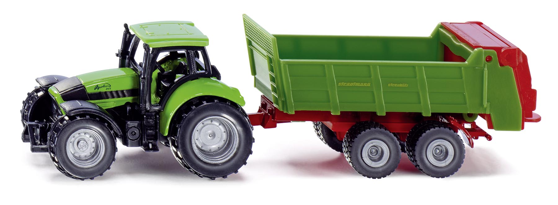 Deutz-Fahr Traktor mit Universalstreuer Modell von Siku Blister