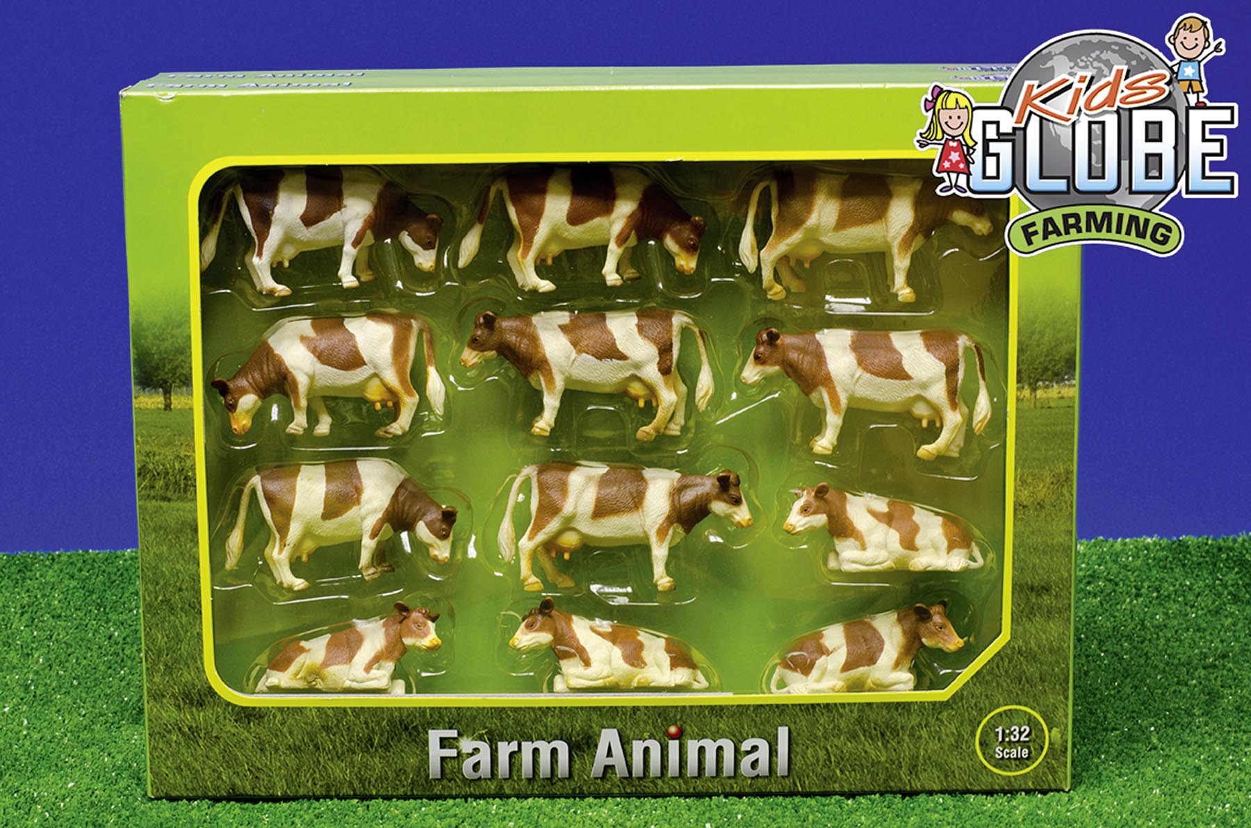 Set Kühe (12 Stück) rot/braun Modell von Kids Globe 1:32