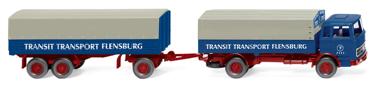 MB Pritschenhängerzug Transit Transport Modell von WIKING 1:87