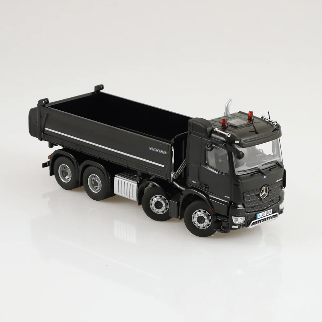 Mercedes Benz Arocs 8x4 Meiller Kipper schwarz Modell von NZG 1:50