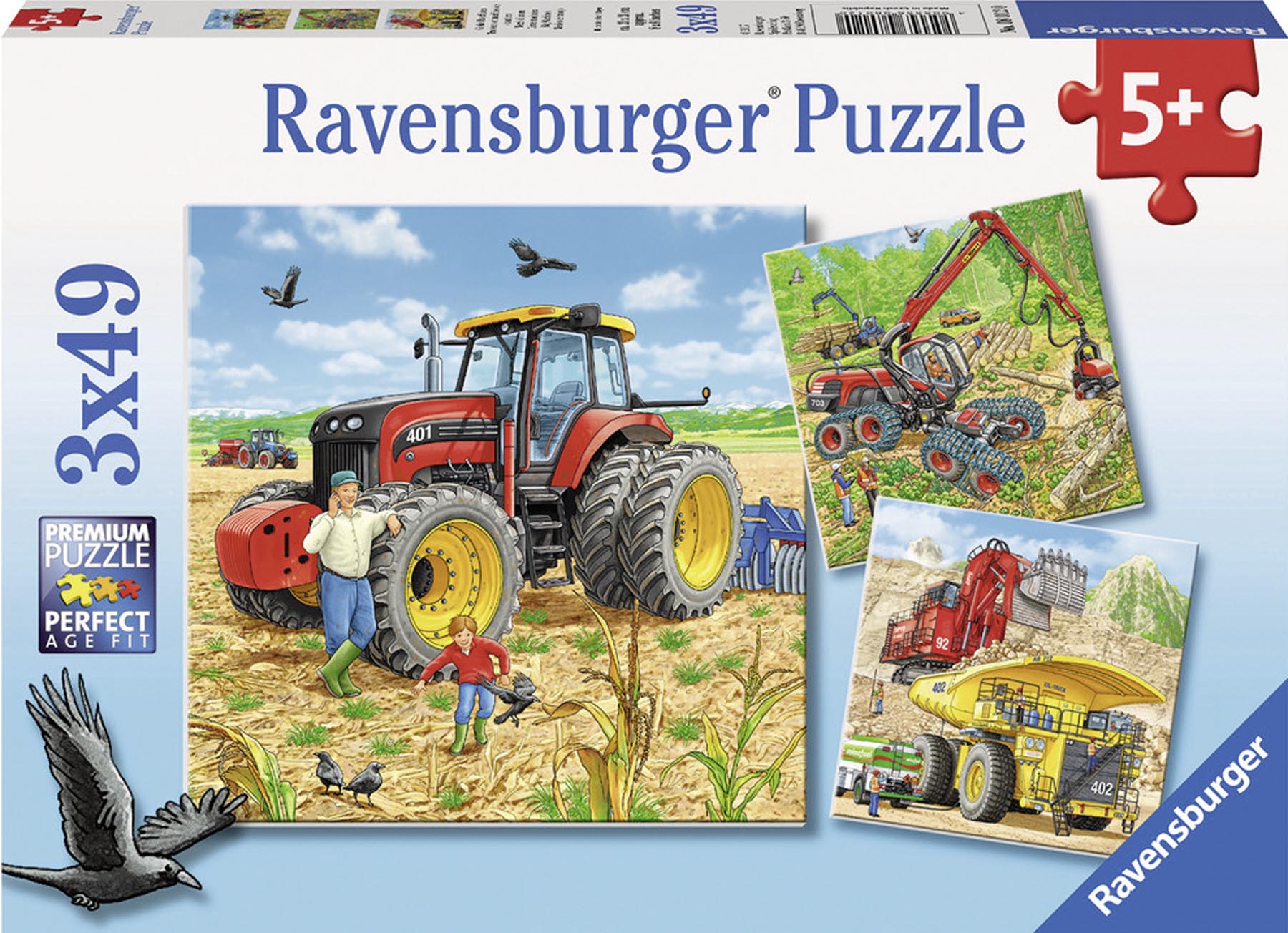 Puzzle Große Maschinen 3 x 49 Teile