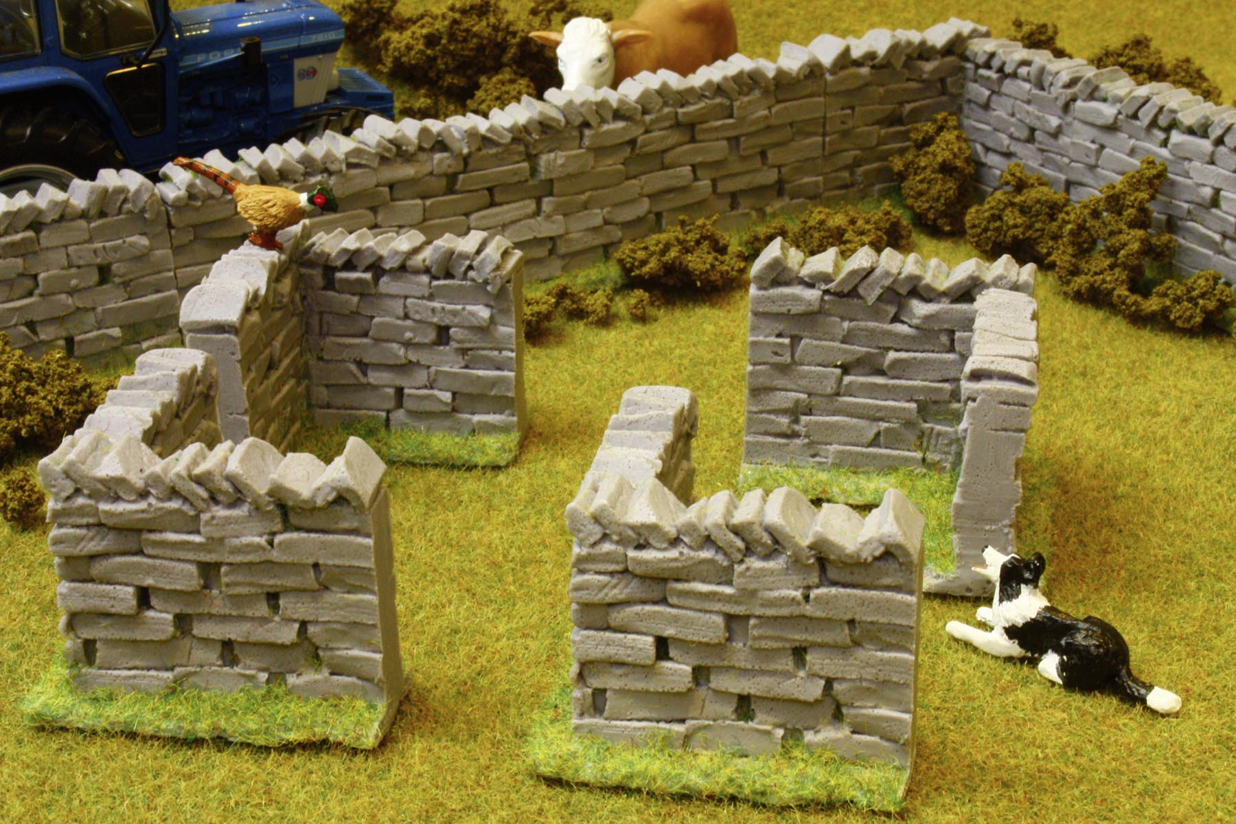 Steinmauer-Ecken (4er Pack) Modell von Brushwood Toys 1:32