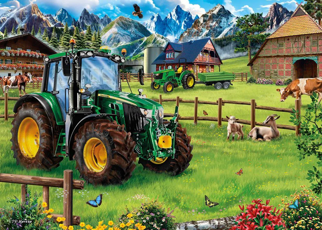 Alpenvorland mit Traktor John Deere 6120M Puzzle