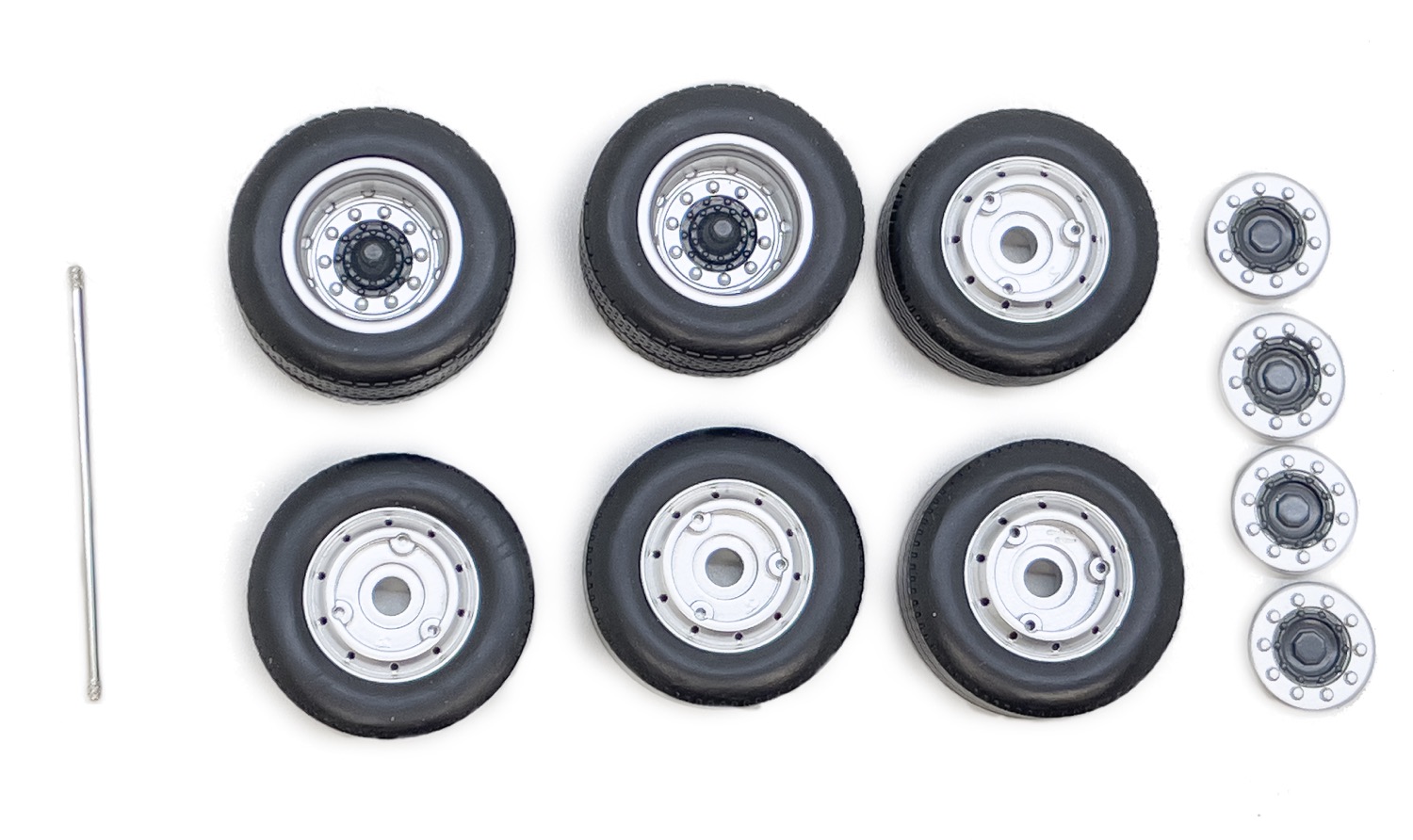 Satz Scania Räder, Felgen, Kappen und Achse Modell von MarGe Models 1:32