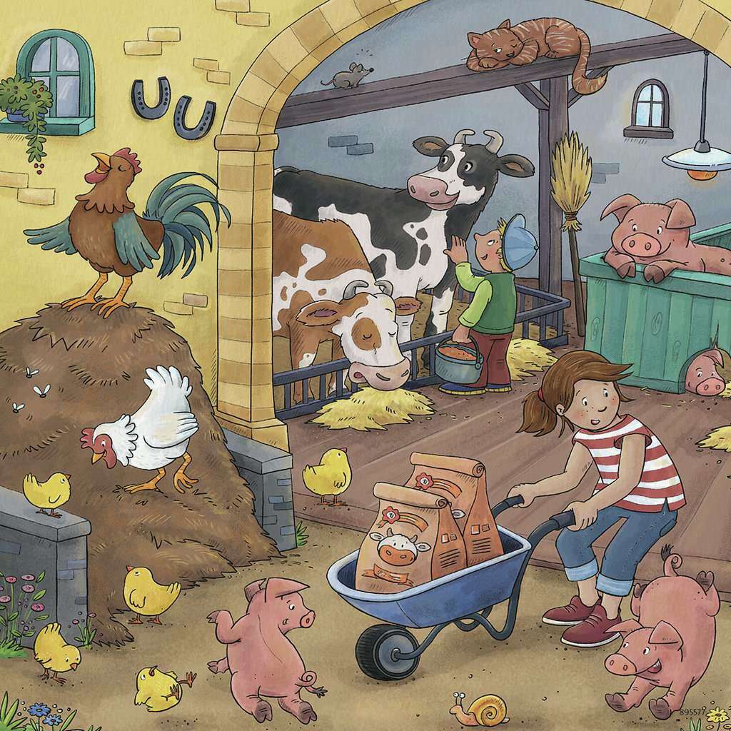 Viel los auf dem Bauernhof Puzzle