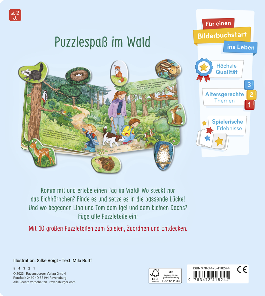 Mein großes Puzzle- Spielebuch: Wald