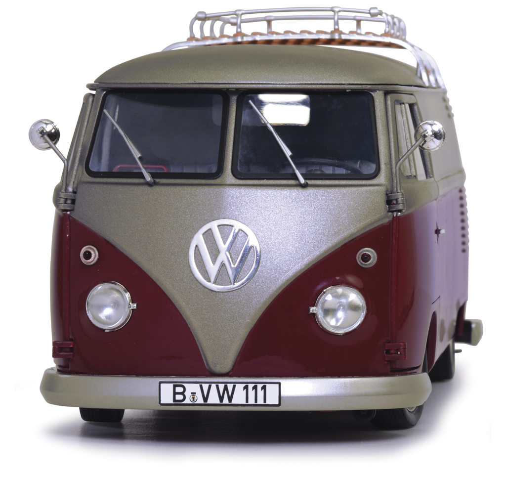 VW T1b Bus Lowrider rot/matt-grau Modell von Schuco 1:18