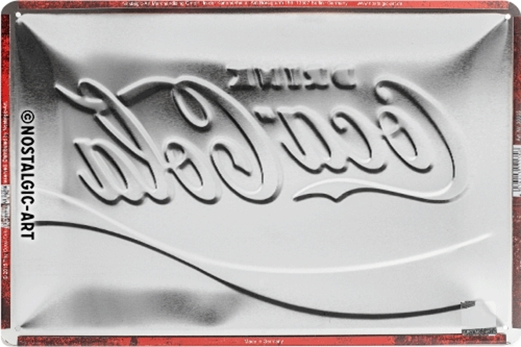 Blechschild Coca Cola Red Wave