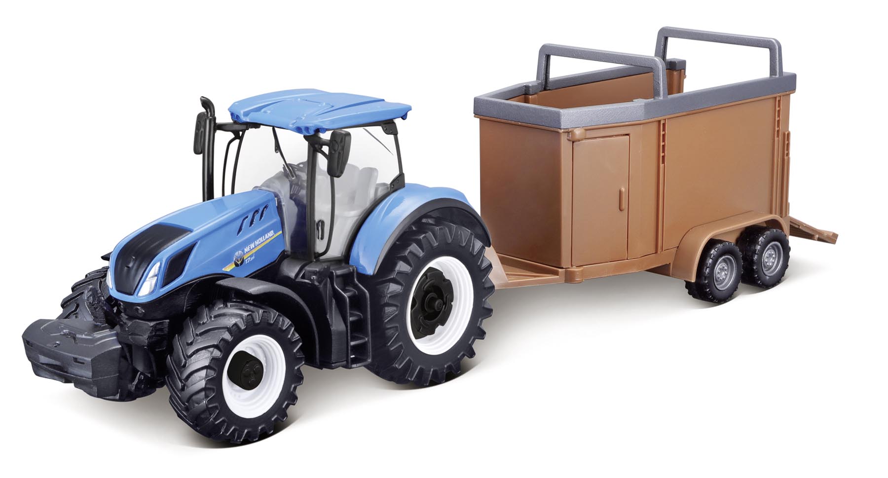 New Holland T7.315 Traktor mit Viehanhänger Modell von bburago