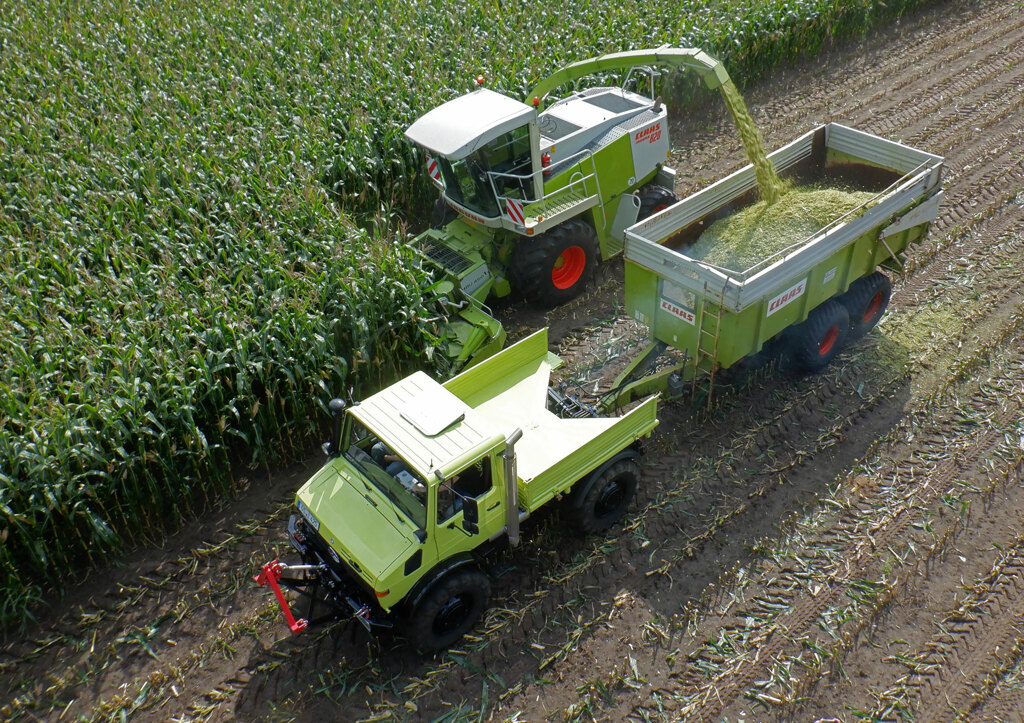 Poster Claas Jaguar 820 und Unimog-1