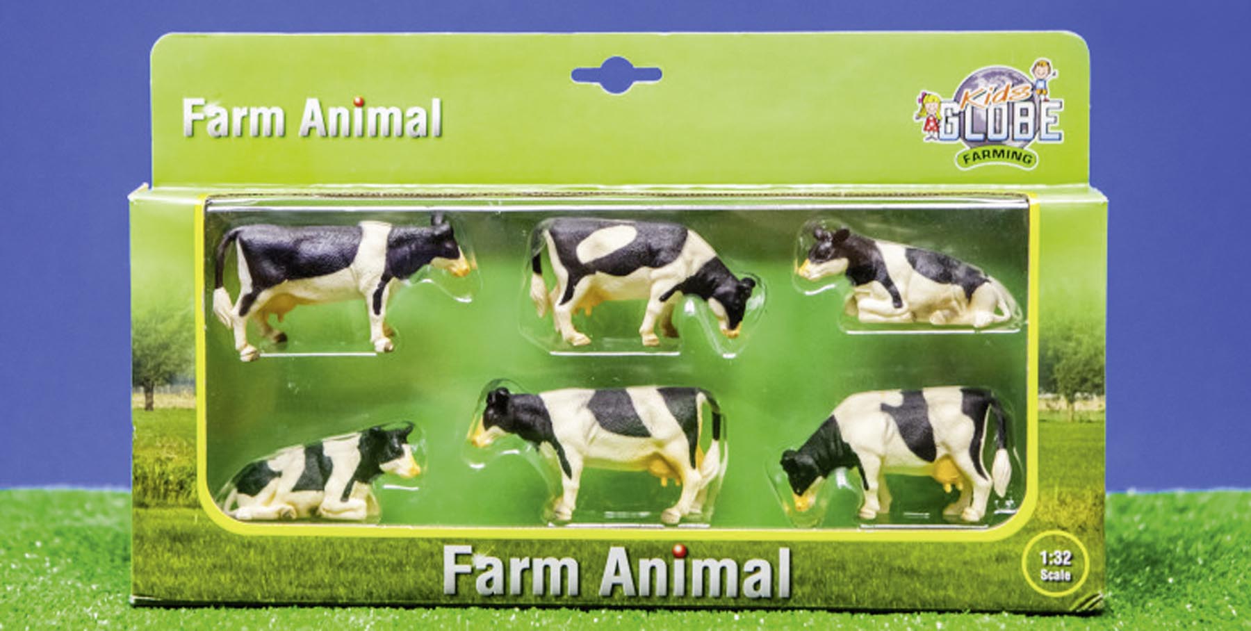 Set Kühe schwarz/weiß (6 Stück) Modell von Kids Globe 1:32
