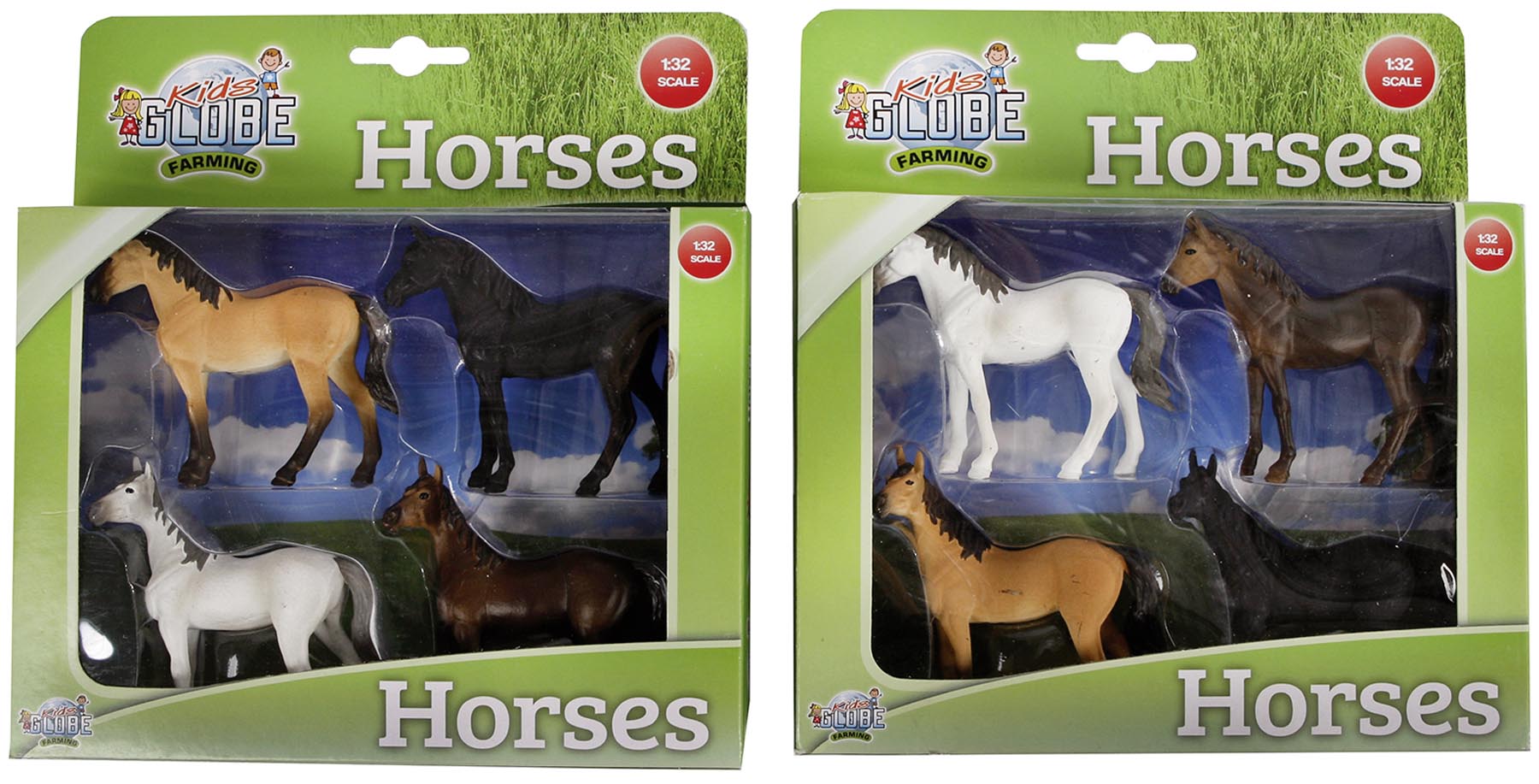 Pferde 4 Stück Modell von Kids Globe 1:32